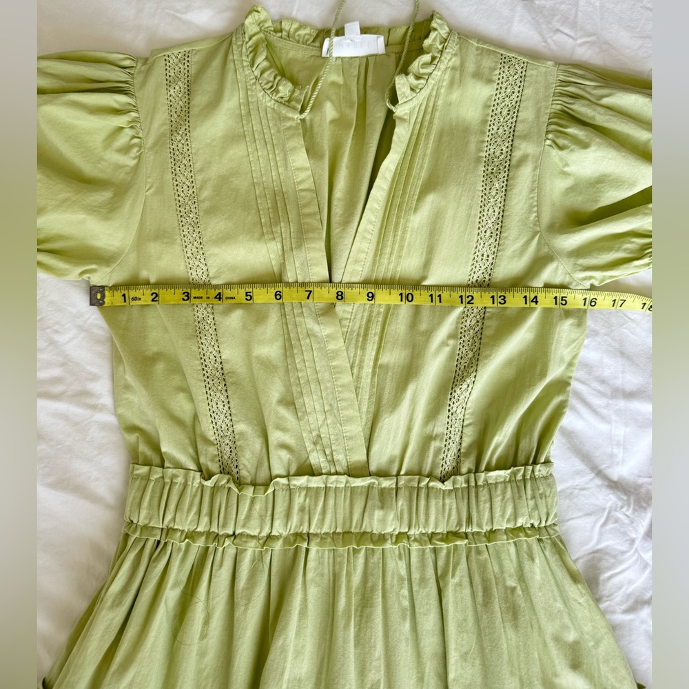 Mable Mini Dress in Light Green - Ruffle Style - Size S - Picture 11 of 11